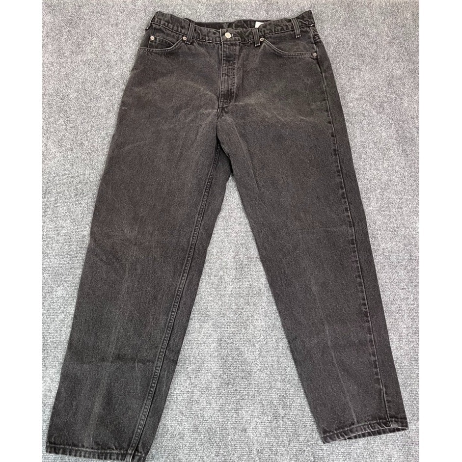 90's Levis 550 Jeans Mens Black Relaxed Fit Orange Tab Usa Made 38x30(36x30)